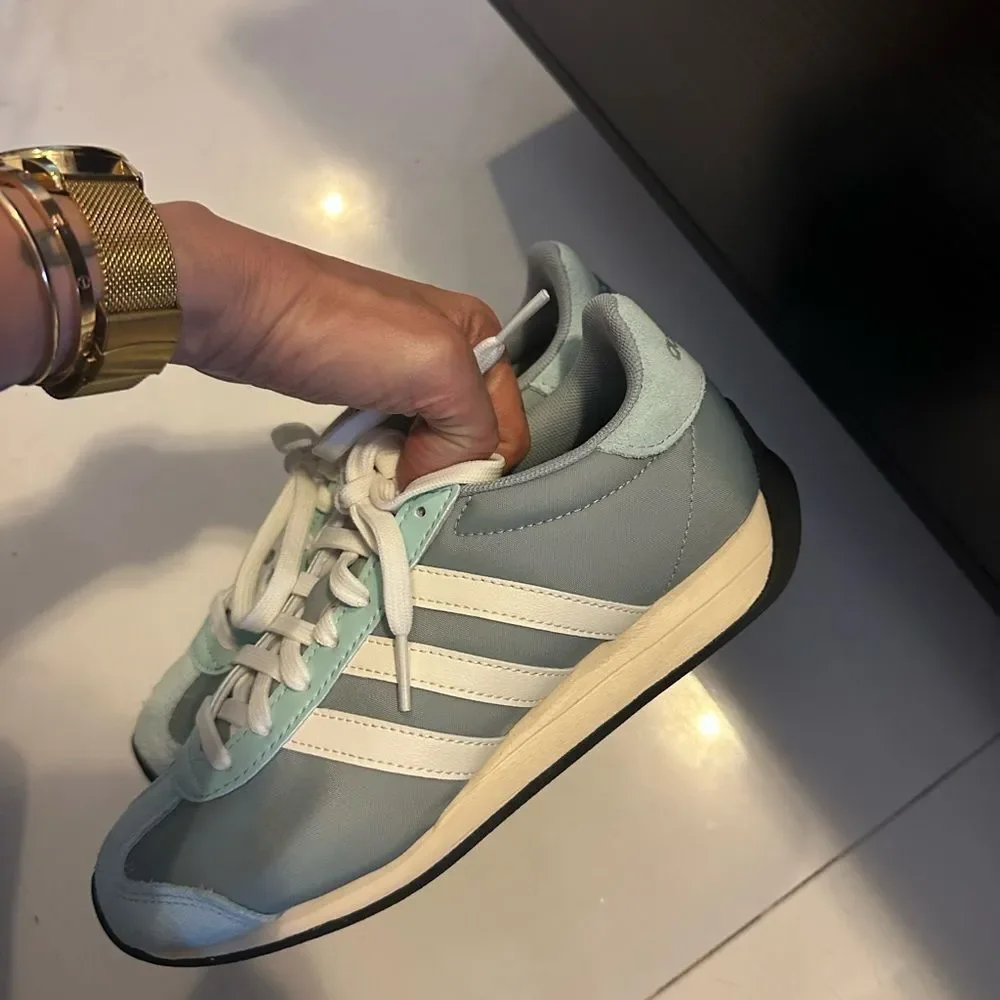 adidas Women's Athletic Shoes - Light Blue and White